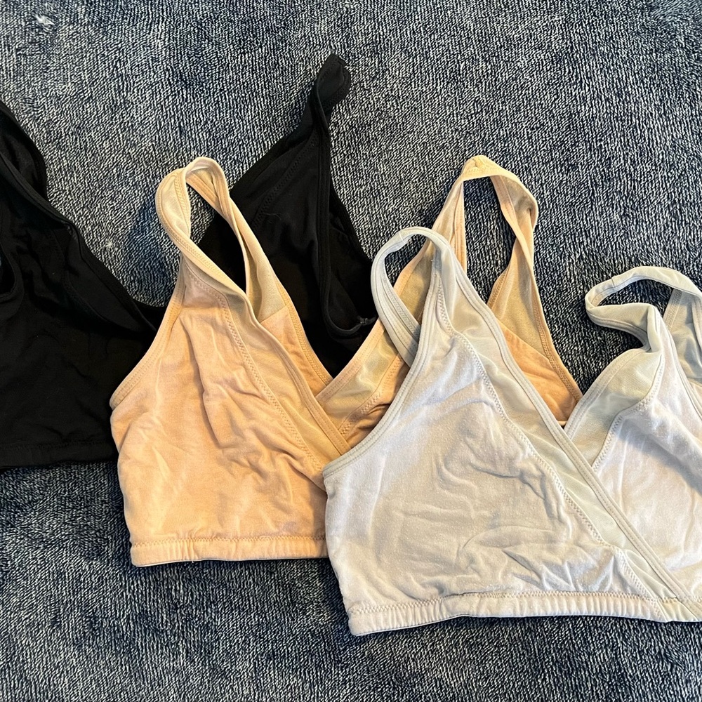 Women's Nursing Bra Set - Black, Nude, Grey